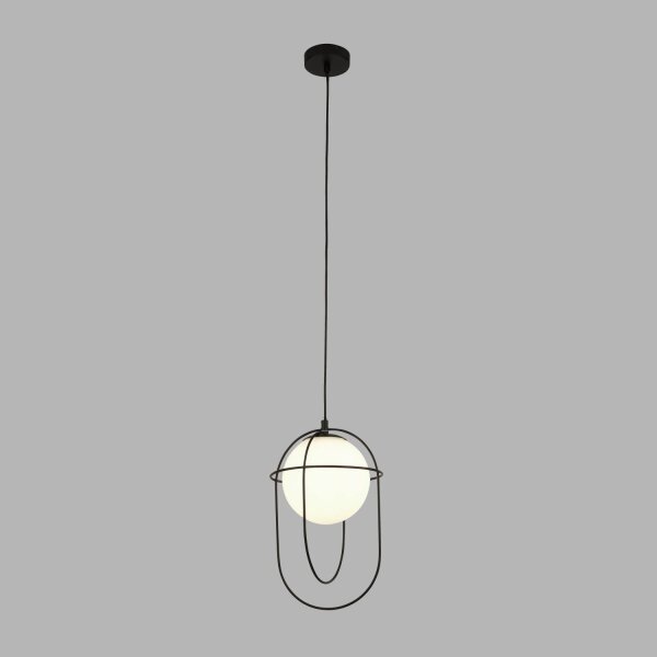 Suspension Noir Blanc E27 Verre Métal Moderne TRISTAN