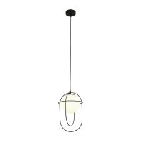 Suspension Noir Blanc E27 Verre Métal Moderne TRISTAN