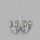 Lustre 8 flammes E14 chrome gris fumé verre métal