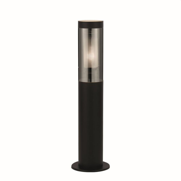 Borne déclairage en acier inoxydable IP44 E27 45 cm noir gris fumé