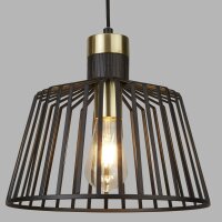 Suspension Noir Laiton E27 Ø 30 cm Métal