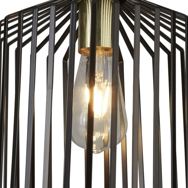 Lampe à suspendre métal Ø 22 cm en noir laiton E27