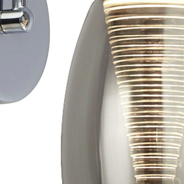Applique LED avec interrupteur verre fumé 3000 K 202 lm