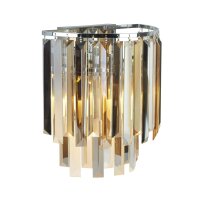 Applique cristal L : 29 cm verre fumé Art...