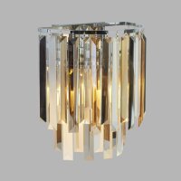 Applique cristal L : 29 cm verre fumé Art...