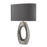 Lampe de table Chrome Gris E27 61 cm Tissu...