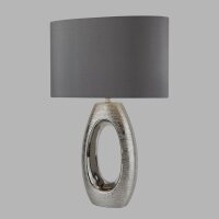 Lampe de table Chrome Gris E27 61 cm Tissu...