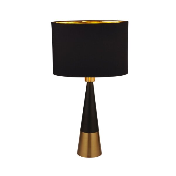 Lampe de table E27 58,5 cm de haut en noir or cuivre