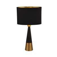 Lampe de table E27 58,5 cm de haut en noir or cuivre