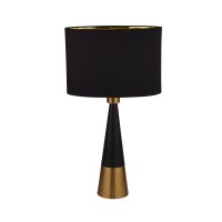 Lampe de table E27 58,5 cm de haut en noir or cuivre