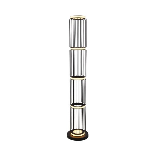 Lampadaire bas LED 117 cm noir blanc rond