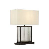 Lampe de table noir blanc velours verre métal 53...