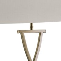 Lampe de table tissu métal H : 48, 5 cm en blanc...