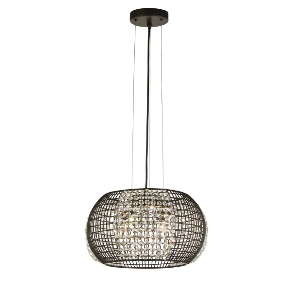 Suspension Noir 4x G9 Ø 35 cm Métal Verre