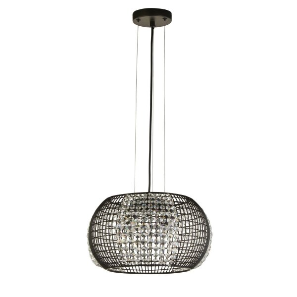 Suspension Noir 4x G9 Ø 35 cm Métal Verre