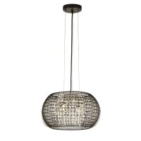 Suspension Noir 4x G9 Ø 35 cm Métal Verre
