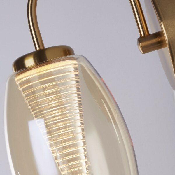 Applique murale LED en bronze champagne 3000 K avec interrupteur