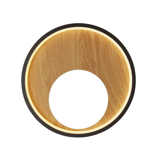 Applique LED ronde Ø 30 cm Noir Marron 3000 K