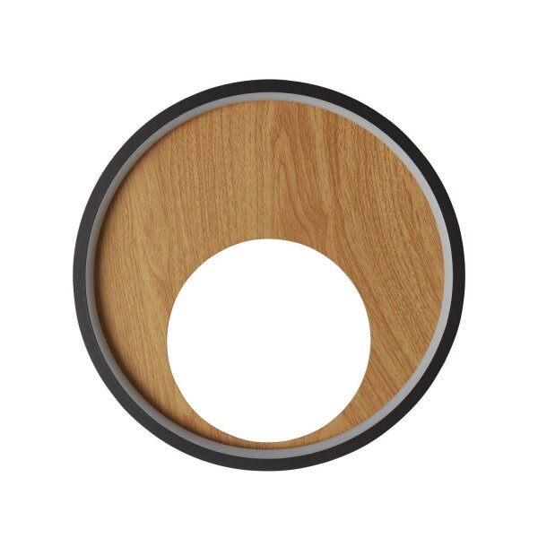 Applique LED ronde Ø 30 cm Noir Marron 3000 K