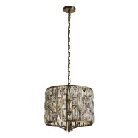 Suspension cristal Ø 38 cm en laiton antique...
