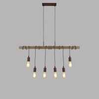 Lampe à suspendre bois poutre L : 100 cm pour 6x...