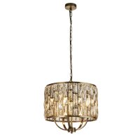 Suspension ronde Ø 44 cm cristal en laiton...