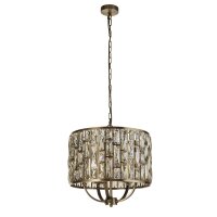 Suspension ronde Ø 44 cm cristal en laiton...