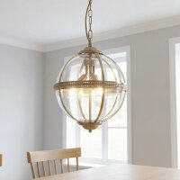 Suspension boule Ø 32 cm 3x E14 en laiton antique...