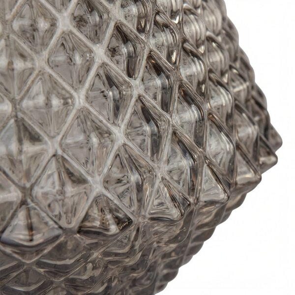 Lampe de table petite H : 17,5 cm Art Déco verre fumé métal