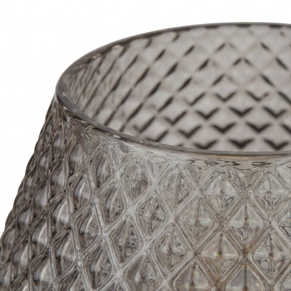 Lampe de table petite H : 17,5 cm Art Déco verre fumé métal