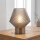 Lampe de table petite H : 17,5 cm Art Déco verre fumé métal