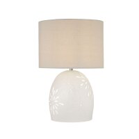Lampe de chevet Blanc Beige Céramique Lin E27 49...
