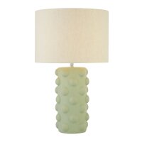 Lampe de table céramique lin E14 54 cm vert nature