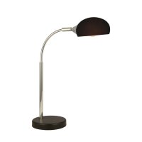 Lampe de bureau noire H : 49 cm E14 Abat-jour en verre...