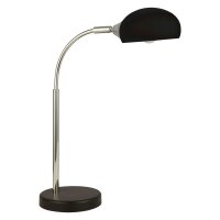 Lampe de bureau noire H : 49 cm E14 Abat-jour en verre...