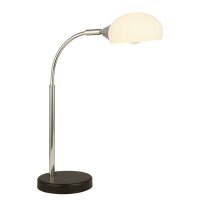 Lampe de bureau verre métal H : 49 cm blanc chrome...