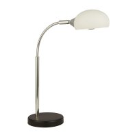 Lampe de bureau verre métal H : 49 cm blanc chrome...