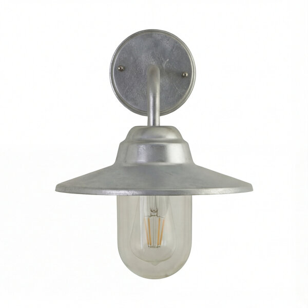 Applique extérieure IP44 en argent E27 métal verre H : 33 cm