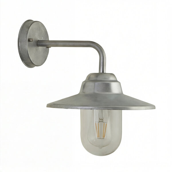 Applique extérieure IP44 en argent E27 métal verre H : 33 cm
