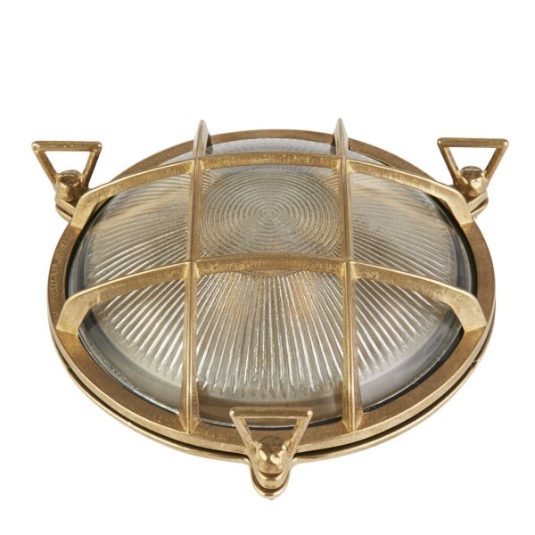 Applique extérieure IP64 E27 Ø 24 cm verre laiton massif