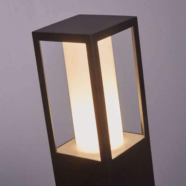 Borne déclairage IP44 GU10 73 cm noir blanc aluminium