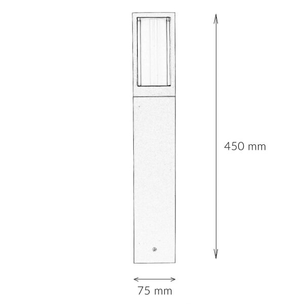 Borne déclairage IP44 GU10 45 cm noir blanc aluminium