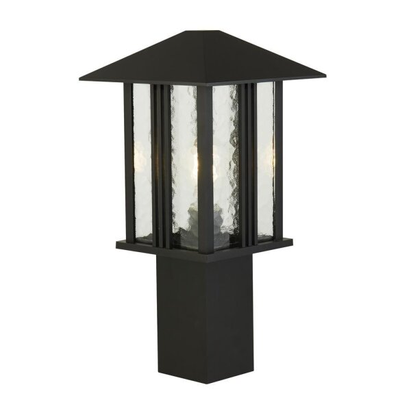 Lampe de socle noire 45 cm IP44 E27 aluminium verre
