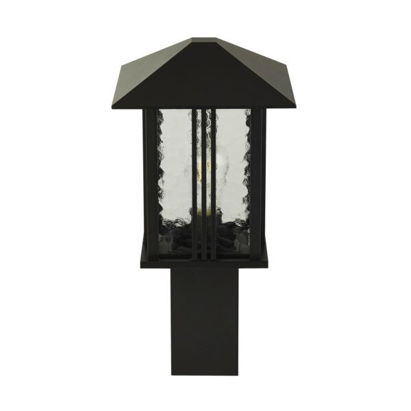 Lampe de socle noire 45 cm IP44 E27 aluminium verre