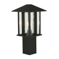 Lampe de socle noire 45 cm IP44 E27 aluminium verre