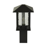 Lampe de socle noire 45 cm IP44 E27 aluminium verre