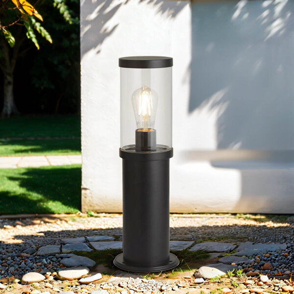 Borne déclairage IP44 E27 45 cm Noir Clair Chemin de jardin
