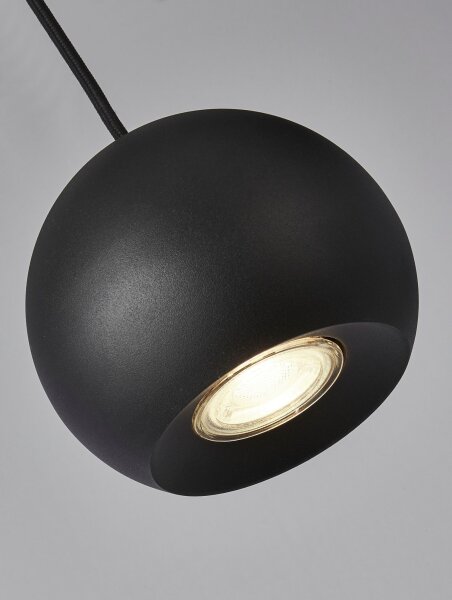 Suspension à 4 flammes GU10 noir L : 125 cm de long