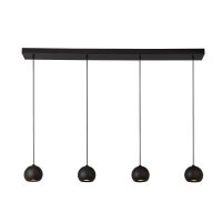 Suspension &agrave; 4 flammes GU10 noir L : 125 cm de long