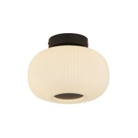 Plafonnier rond Ø 24 cm Noir Blanc Verre...